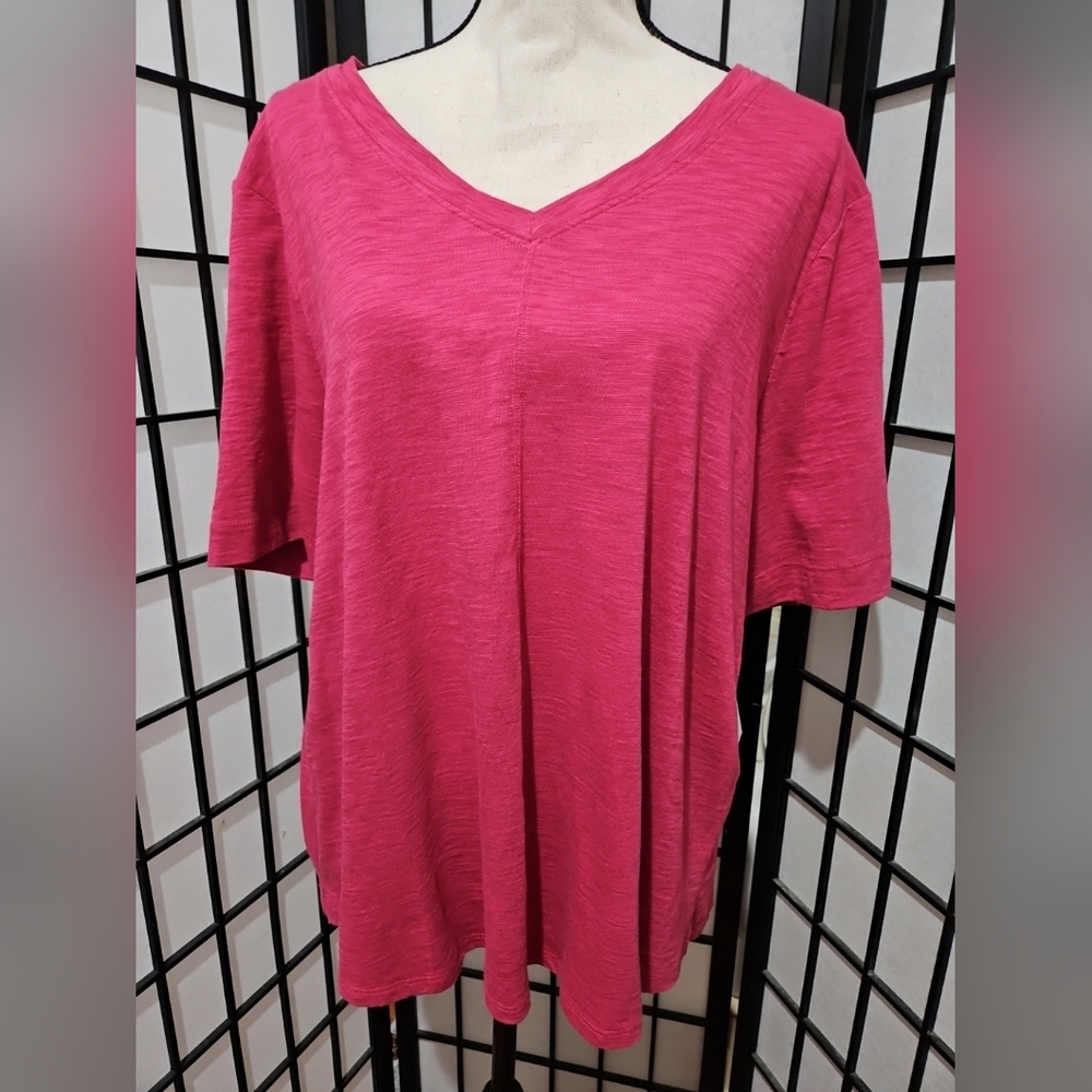 NWT Chico's Raspberry Pink 3P  (XL16)  Elbow Sleeve Knit Top